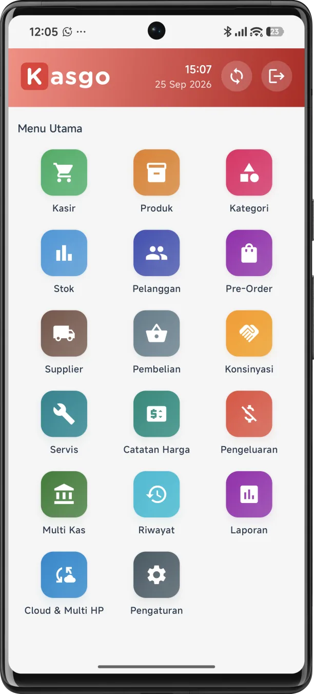 Tampilan aplikasi Kasgo Cell