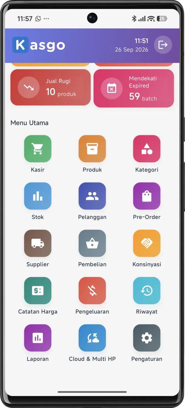 Tampilan aplikasi Kasgo POS